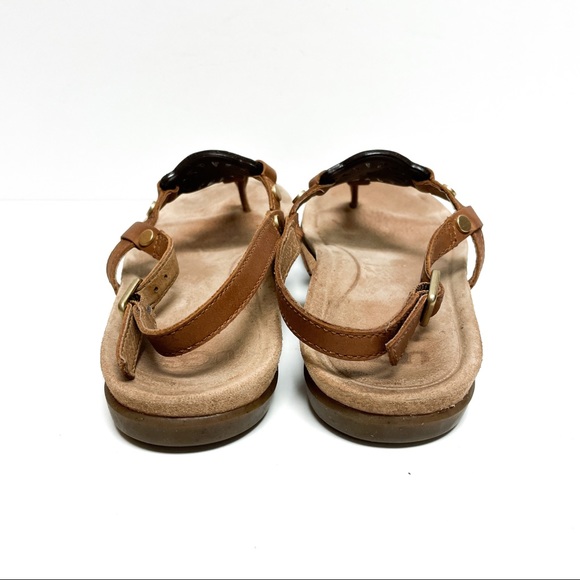 UGG Ayden Circle Logo Leather Thong Sandals - Picture 4 of 6